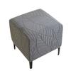Square Ottoman Stool Cover Jacquard Elastic Footrest Slipcovers All Inclusive Stretch Footstool Dust Covers Solid Color Bedroom