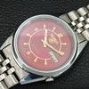 AUTOMATIC VINTAGE REFURBISHED SEIKO 5 7009A JAPAN MENS RED DIAL WATCH a445882-1