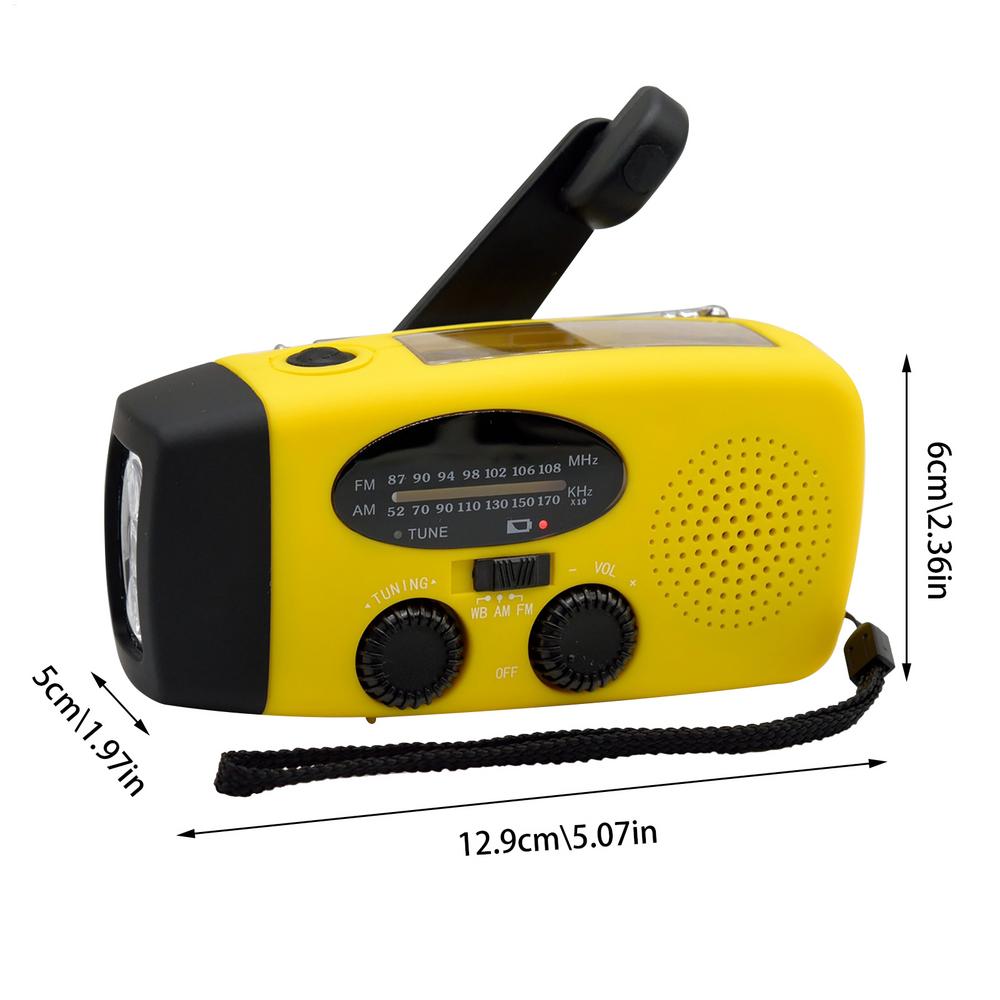 Emergency Crank Radio 2000mAh Emergency Weather Radio Waterproof Hand Crank Weather Alert Radios FM/AM/SW SOS Alarm Weather