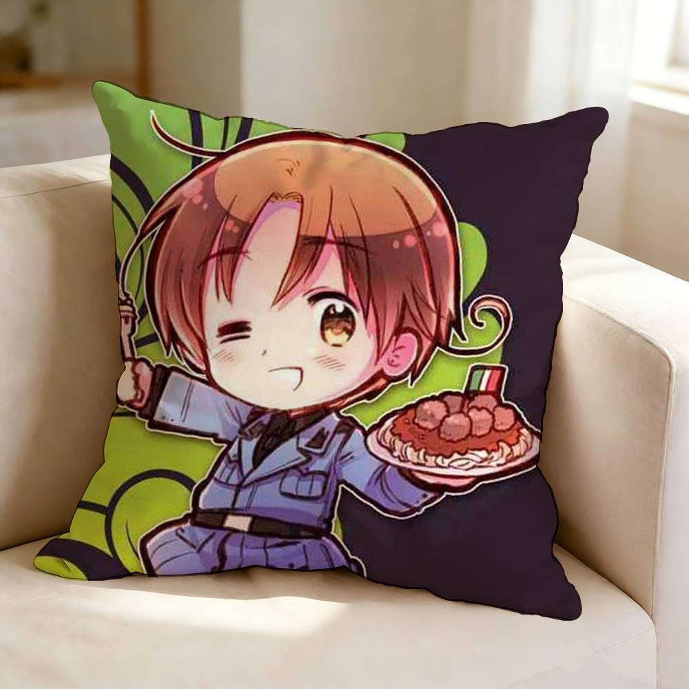 H-Hetalia W-World Stars N-North Italy Pillow Case Square Double-Sided Sofa Cushion Cover Bedroom Bedside Pillow