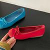 Shoes bow blue small single shoes flat ballet shoes early spring new soft-soled women's shoes ladyshoes