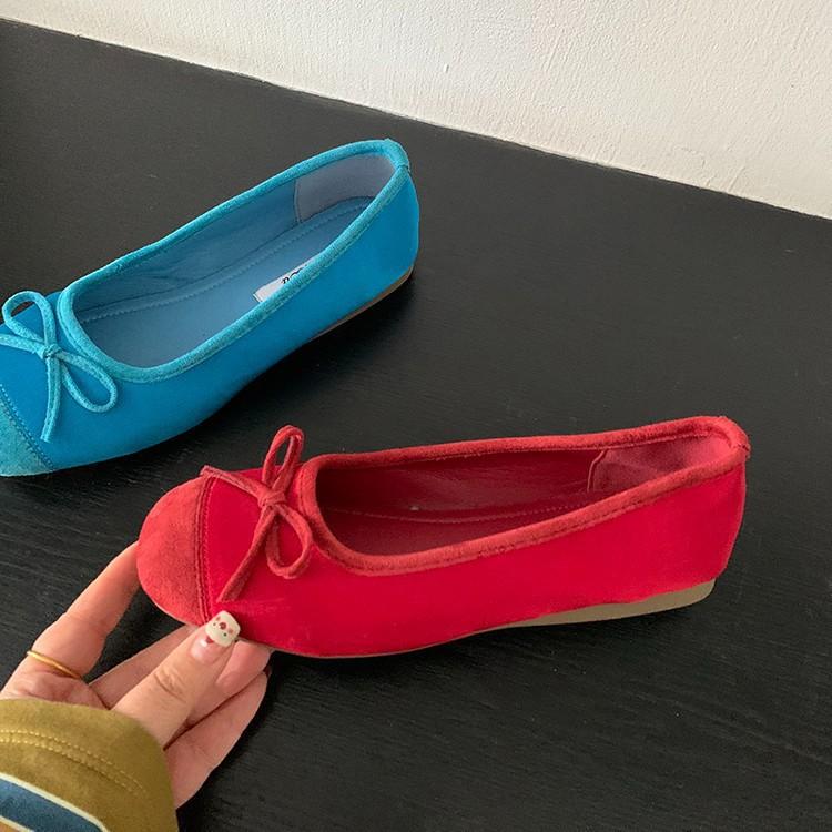 Shoes bow blue small single shoes flat ballet shoes early spring new soft-soled women's shoes ladyshoes