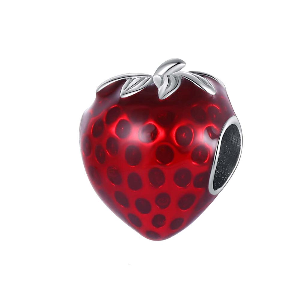 925 Silver Fruit Charms Pendants Strawberry Cherry Avocado DIY Jewelry Fit Bracelets Women Birthday Gift Fine 100% Sterling Silver