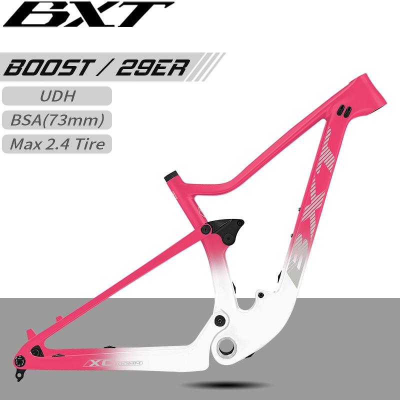 BXT 29er Full Suspension Frame Boost 148*12mm Carbon Bicycle Frame use UDH Hanger XC Cross Country Carbon Frame