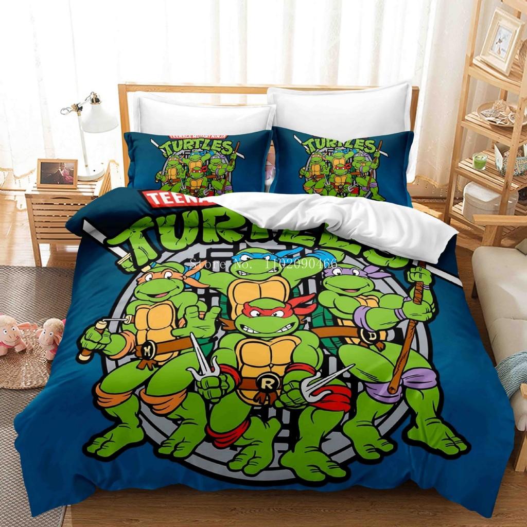 Teenage Mutant Ninja Turtles Bedding Set Quilt Cover Pillowcase Cartoon Anime Game Bed Bedroom Duvet Cover Beddings Suit Gifts