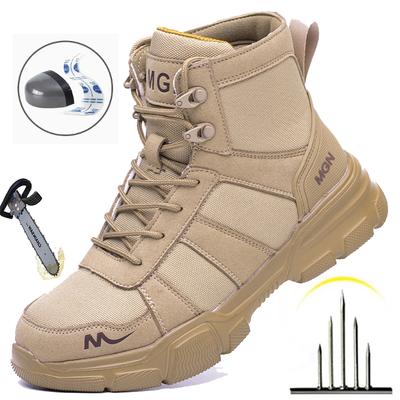 Men Steel Toe Anti Puncture Safety Lightweight Comfortable Work for Outdoor Workshop Durable Industrial Shoe