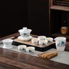 Yuzhuxun Mutton Fat Jade White Porcelain Travel Kung Fu Tea Set