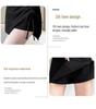 2024 Summer Black Irregular High Waist A-line Skirt with Slimming Ruched Design for Women