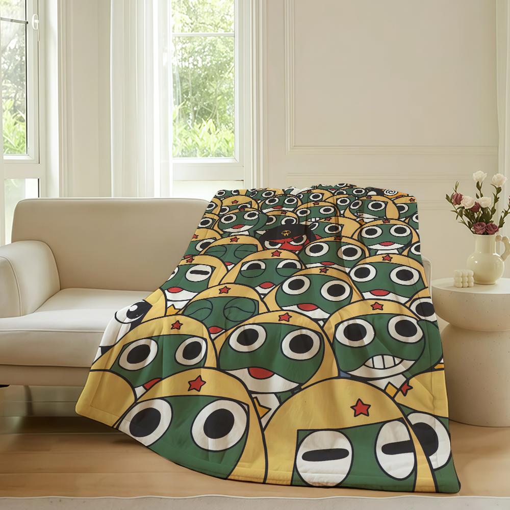 Cartoon cute KeroroS Blanket For Sofa Office Bed Plane Travel Sleep Read Relax Camping Soft And Warm