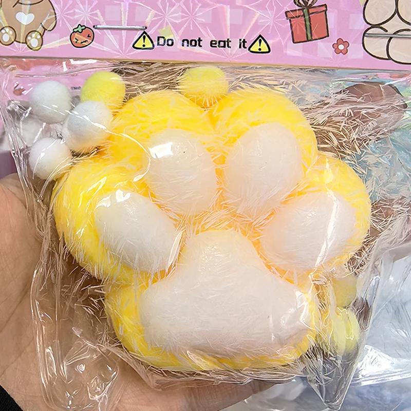 non-toxic Squeeze Cat Paw Toys Cute Soft Abreact Relief Relax Toys Sticky Decompressing Pinching Cat Paw Stress Relief Squishy Toy Gift