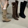 Internet Celebrity Leopard Print Fashion Knee Boots Women 2025 Autumn New Wear Versatile Three Wear Heightening Fashion Boots Shoes