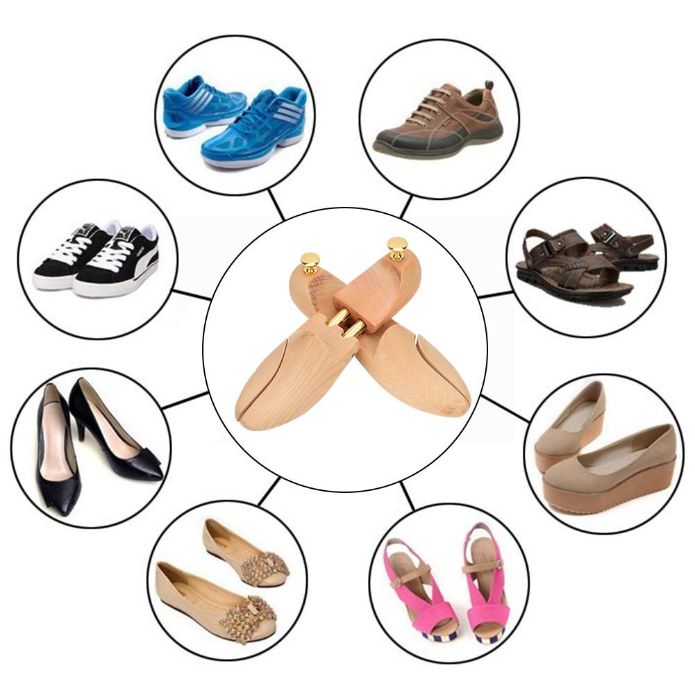 2 Stück Holz Anti-Verformung Anti-Falten Verstellbar Damen Herren Schuhspanner Halter