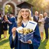 Graduation Cap Candy Boxes Set 15 Pieces Graduation Party Favor Boxes with Tassel and Printed Graduate Design for Celebration Events