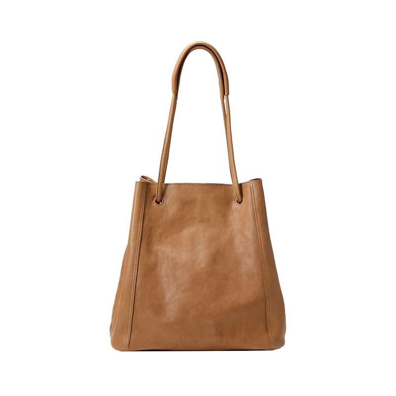 Luxury 2026 New Women's Commuter Soft Leather Bucket Bag - Genuine Leather Spacious Tote & Timeless Shoulder Hobo Bag