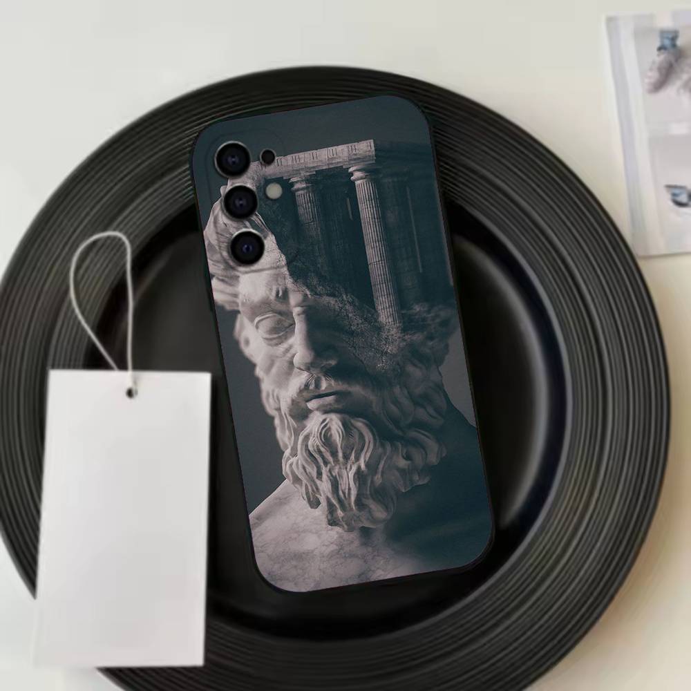 Renaissance A-Art  Phone Case Black Silicone Soft For Samsung S25,S24,S21,S22,S23,S30,Ultra,S20,Plus,Fe,Lite