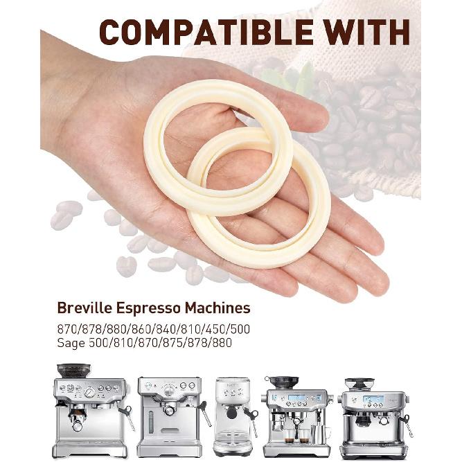54mm Silicone Steam Ring, 2PCS Grouphead Gasket Replacement Accessories, No BPA Silicone Gasket Seal, for Breville Espresso Machine