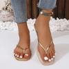 2025 Summer Casual Fashion Round Toe Wedge Translucent Comfortable Open Toe Anti-Slip Wear-Resistant Flip Flop