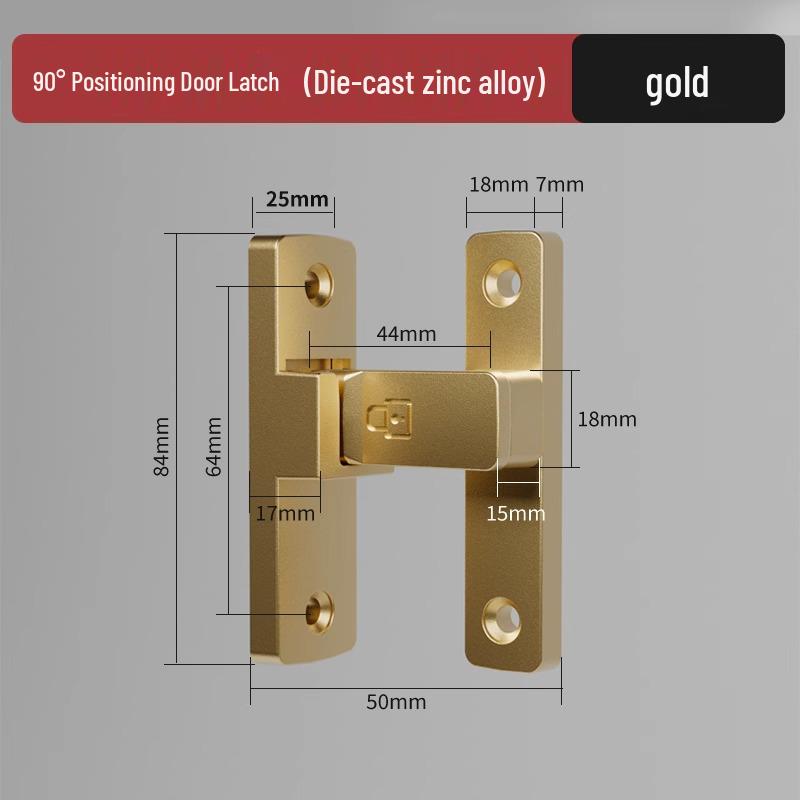 Punch-Free Slide Bolt Latch for Bathroom and Indoor Doors
