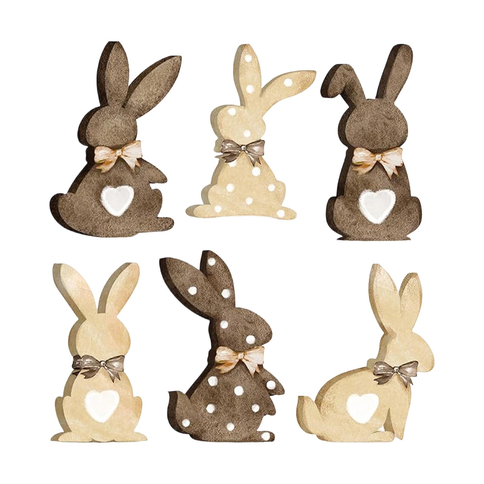 

Easter-themed Colorful Bunny Decor Pieces, Suitable For Use Dining Tables Or As Desk Ornaments, In A Rustic . One Size