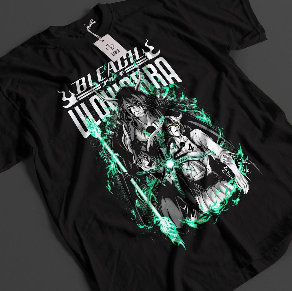 

Bleach Anime Shirt Ulquiorra Tshirt Ichigo Bankai T-Shirt Aizen Zaraki Unisex 2XL