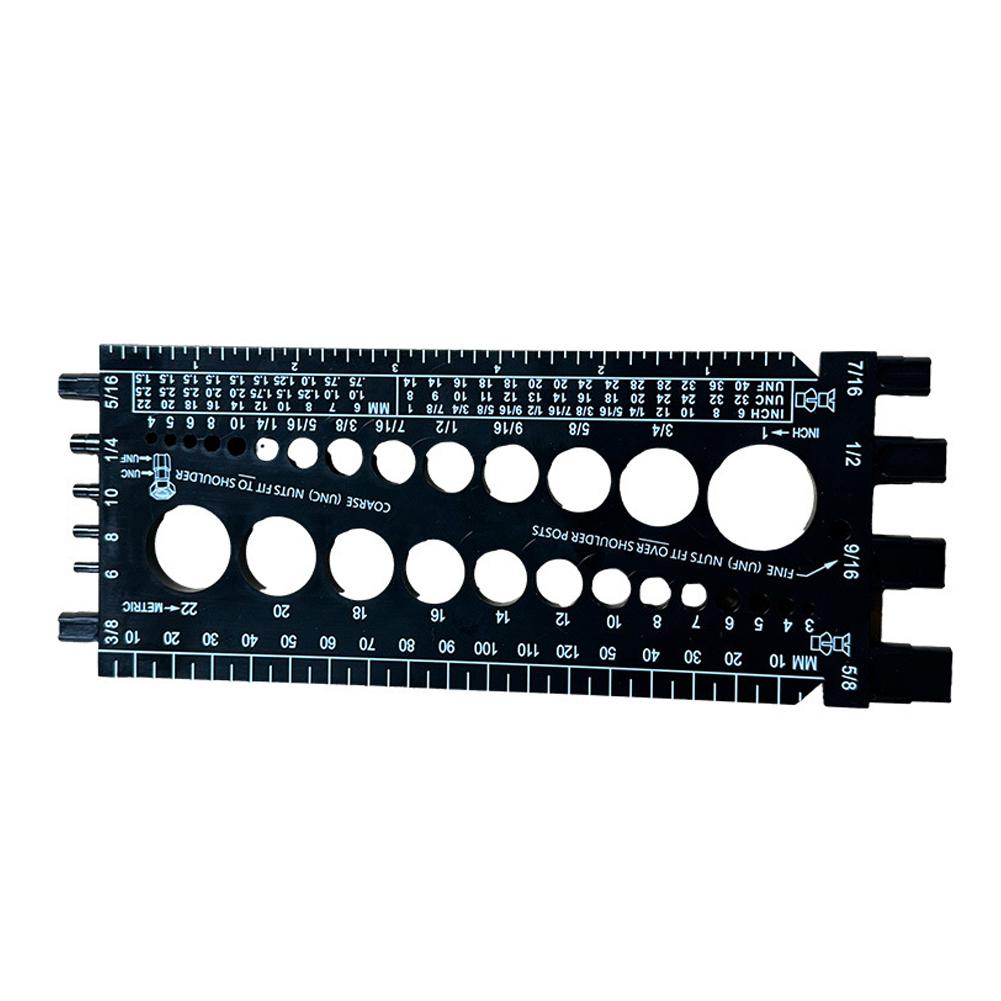 Mutter Bolt Størrelse Checker Gauge for metrisk og imperial gjengetester Enkelt verktøy for identifisering av størrelse