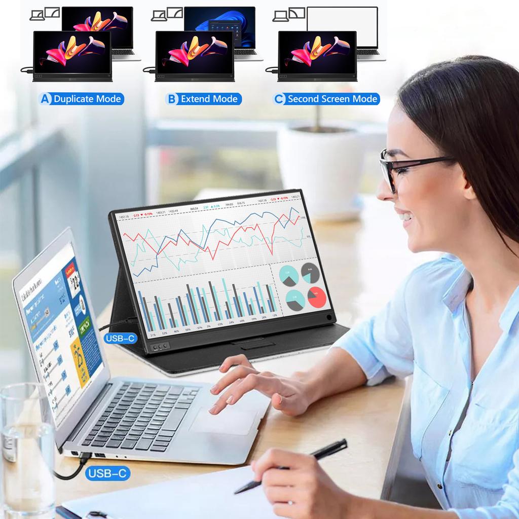 ZEUSLAP 15.6inch 1920*1080P 60Hz IPS Panel Portable Monitor for Phone NS Laptop PC Second Screen Office Extend Monitor 1