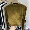 T-shirt a maniche lunghe a collo alto e mezzo collo da donna autunno e inverno nuovo stile straniero sottile sottile all'interno prendi leggings piccola maglietta