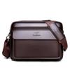 Men's Soft Leather Crossbody Shoulder Bag Briefcase Backpack, Horizontal Style