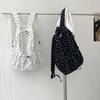 New Backpack Lightweight Literary Polka Dot Backpack Girls Campus Wind Drawstring Pleated Casual Schoolbag