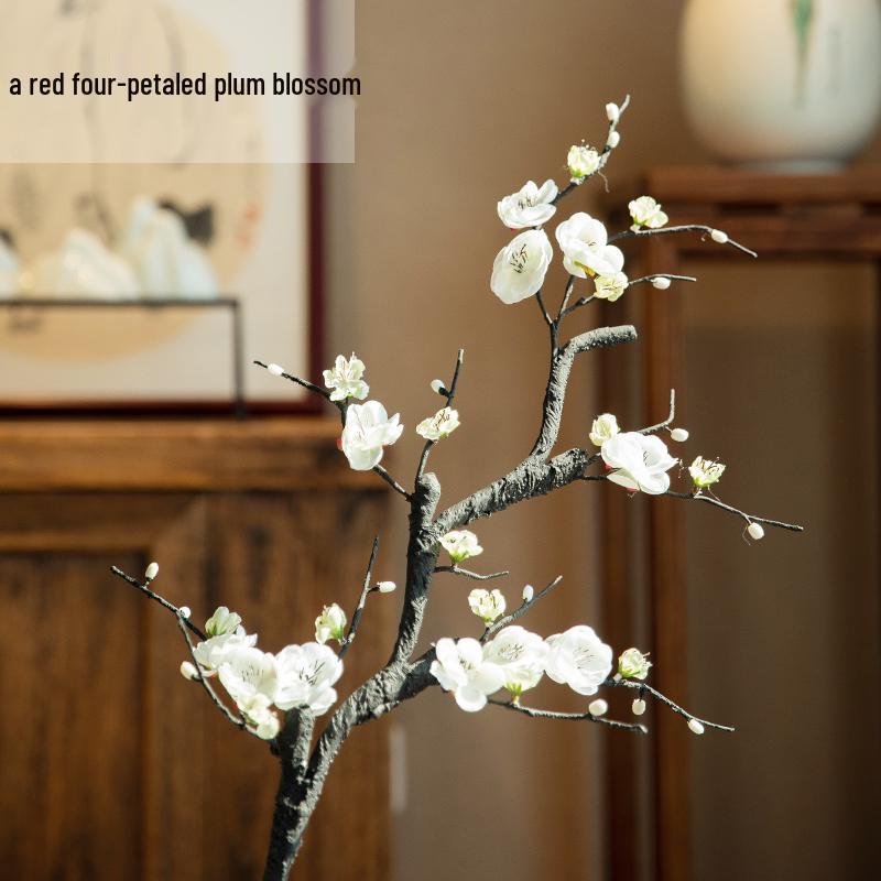 Elegant Pink Plum Blossom Dried Flower Bouquet for Home Decoration