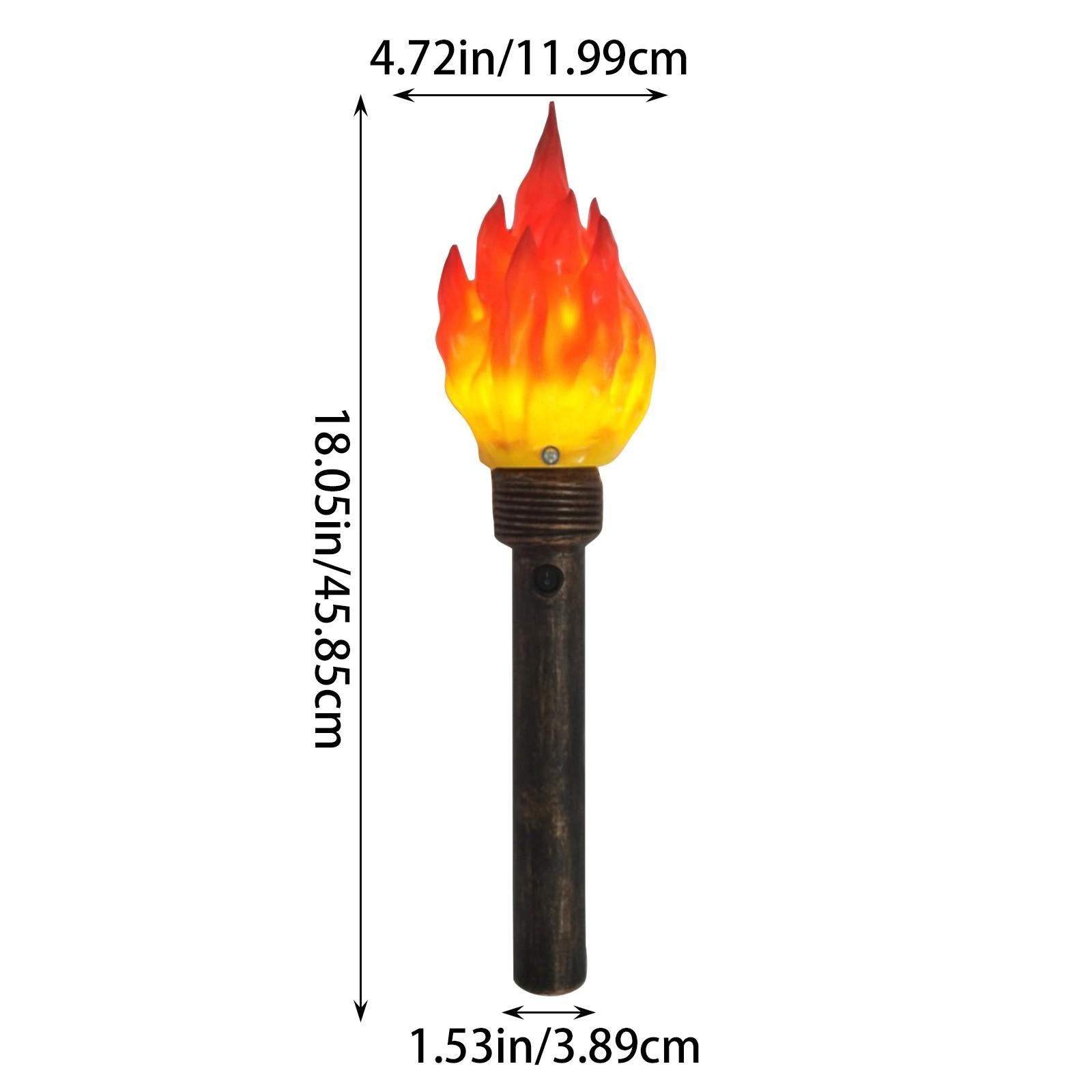 

Ручной факел реквизит светодиодный свет реалистичный пламя факел для тематической вечеринки игр кемпинга Хэллоуина Пасхи смоляной абажур ретро ручка One Size
