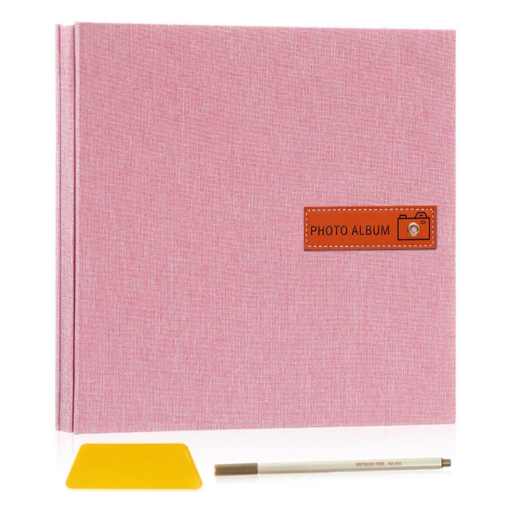 

20 Аркушів/40 Сторінок DIY Самоклеючий Фотоальбом 27x26см Альбом для Айдолів, що женуться за зірками Сімейний рожевий