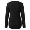Women's Print Christmas Side Ruched Long Sleeve Maternity Top Pregnancy Clothes