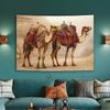 2D Desert Kamel Wandteppich, Realistisches Arabisches Dromedar Wandbehang für Wohnzimmer Schlafzimmer Boho Dekor