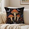 Housse de coussin champignon Cottagecore Respirante Peluche courte biologique Housse d'oreiller Lavable en machine Résistante aux plis Douce Durable
