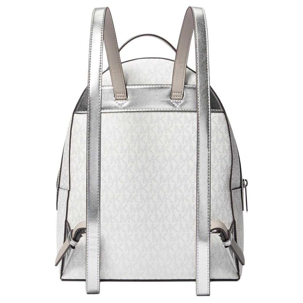 Michael Kors MK Sheila Metallische Accessoires Mode Einfach Beschichtetes Canvas Rucksack Mittel Damenrucksack Silber 35F4G6HB6M-SILBER