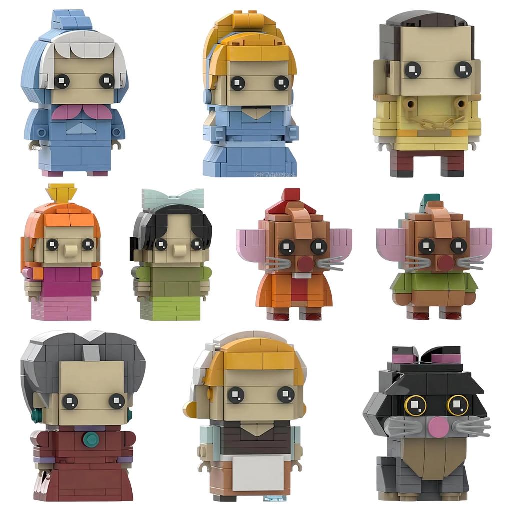 Classic Fairy Tale Series Anime Figures Pretty Girl Building Blocks MOC Prince Cartoon Doll Kids Puzzle Toys Birthday Gifts