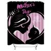 Mother'S Day Heart Print Shower Curtain For Bathroom Decor