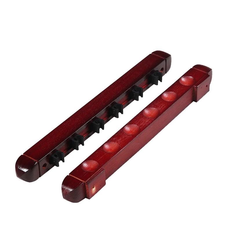 Wall-Mounted Solid Wood 6-Hole Billiard Cue Rack