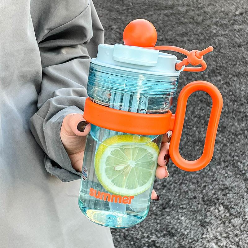 Plastic water cup summer large-capacity dopamine tea separation tea cup with straw coffee cup female high value single cup