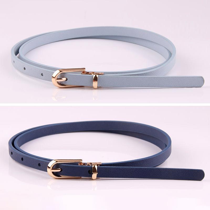 1Pc Solid Color Ladies Skirt Skinny Leather Thin Women Fashion Dress Waist Belt