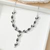 Resoul Gold Plated Crystal Pendant Tulip Necklace Flower Y Bohemian Wedding Necklace Fashion Jewelry
