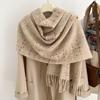 Korean version of the new atmosphere imitation cashmere plaid fringed scarf, men's and women's autumn and winter velvet thickened warm scarf
