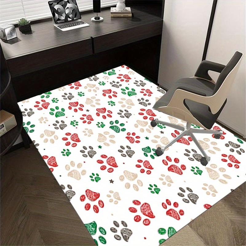 1pc Paw Prints Christmas Themed Rug for Home Decor, Non-slip Office Carpet, Chair mat, Outdoor Mat, Christmas and Halloween gifts-0731147