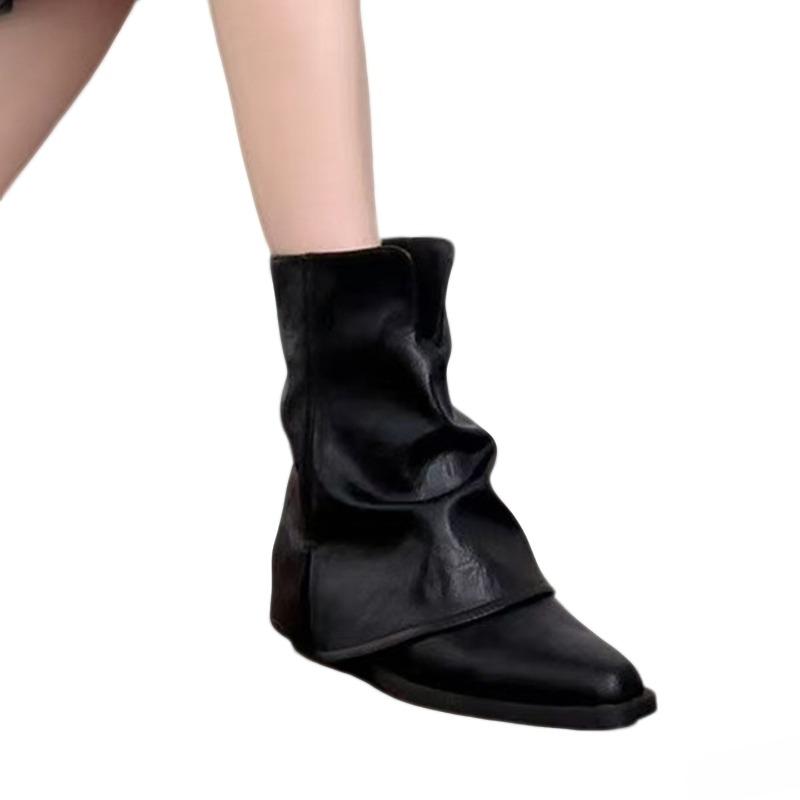 Fashion 2025 Winter New Mid Heels Short Boots for Women Fashion Elegant Pointed Toe Shoes Comfort Chelsea Ankle Boots Dress Zapatillas