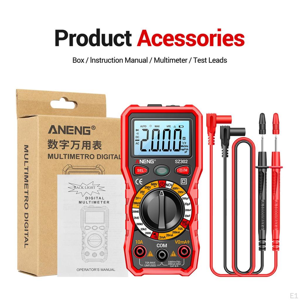 Digital Automatic Measurement DC Voltage Current Amp Multimeters Tools Meter Tester