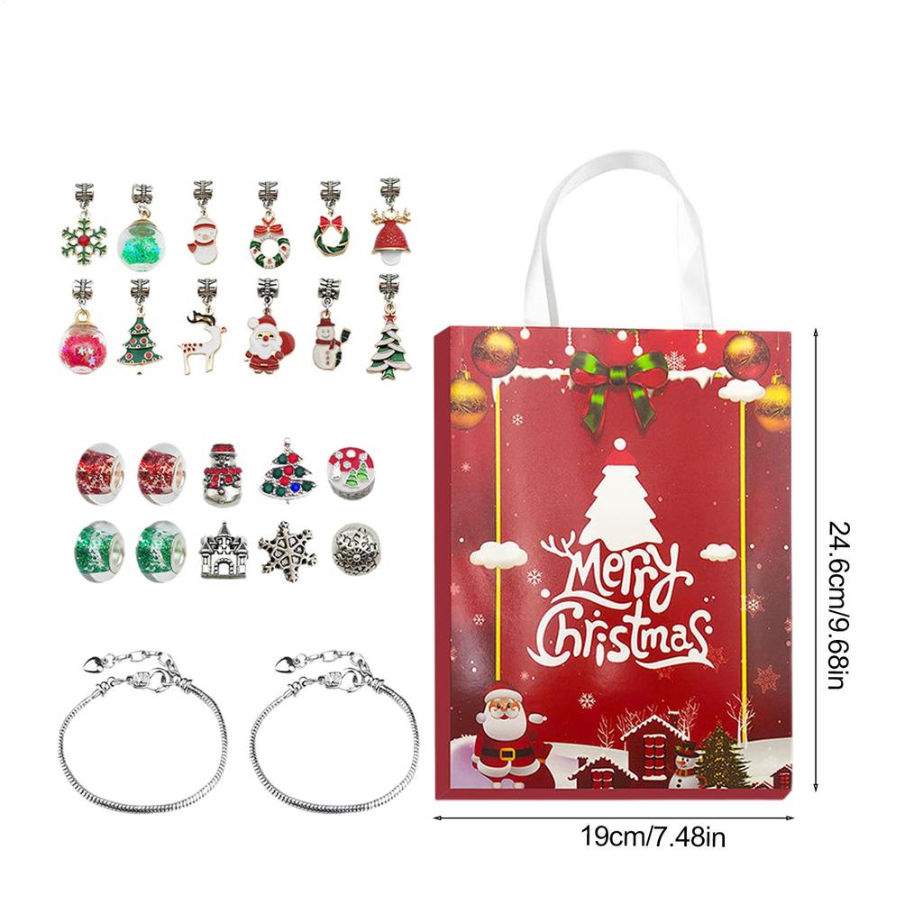Calendário de Contagem Regressiva Com Pulseira Brinquedo Ornamento Decoração Berloque Contagem Regressiva Para o Natal Calendário Para Crianças Bebê Adolescente Adulto Menino Menina