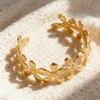 Bracelet Ouvert Ajustable Luxe Floral Européen
