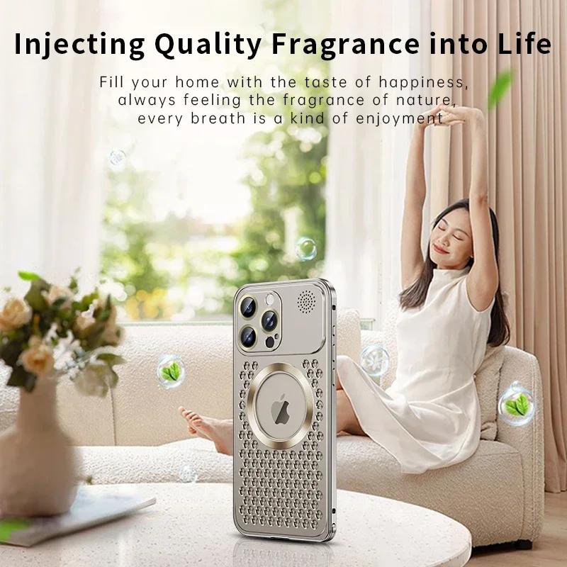 Heat Dissipation Metal Phone Case for IPhone 12 13 14 15 16 Pro Max Plus Hollow Magnetic Aluminum Cover for IPHON 16 Pro Promax