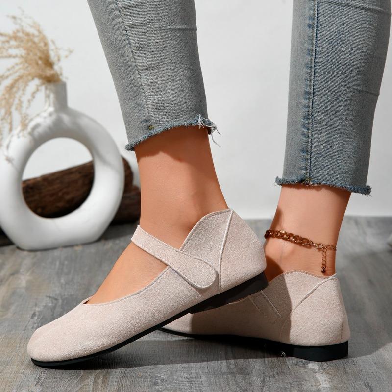 Fashion Women's Fashion Flat Shoes Spring New Round Head Shallow Mouth Suede Soft Sole Non-slip Low Top Shoes